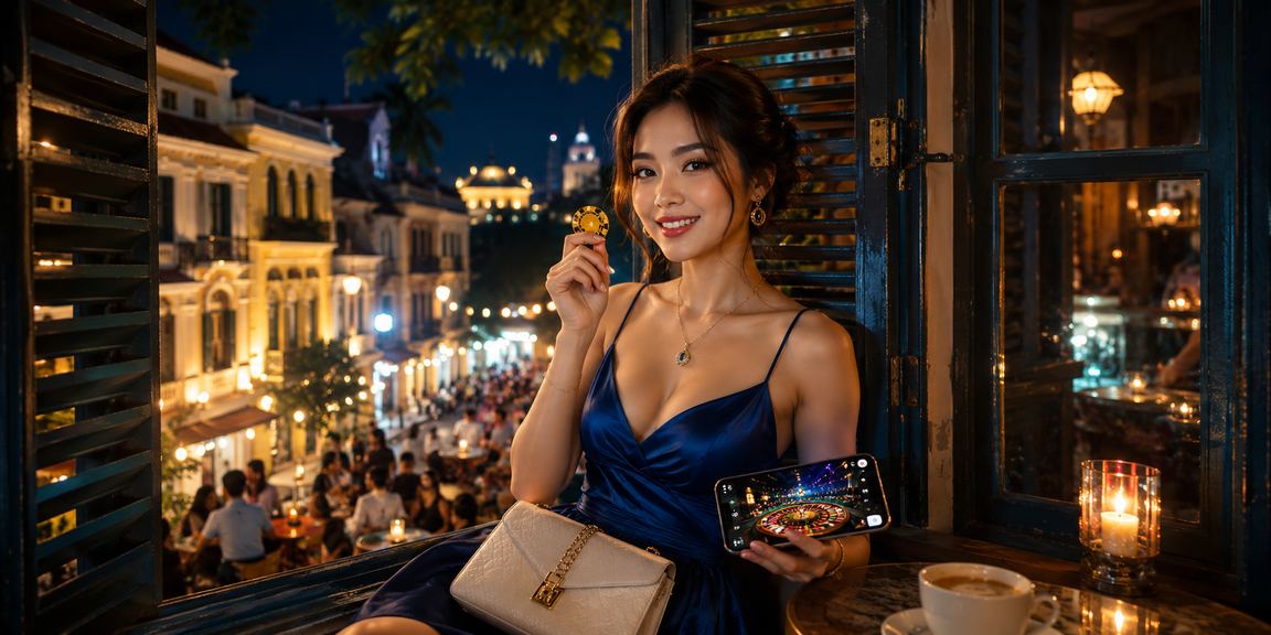 Người dùng tại Hà Nội ngồi cà phê và tự tra cứu hỗ trợ trên điện thoại