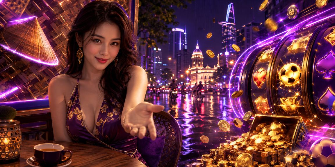 Người dùng tại TP. Hồ Chí Minh đội nón lá ngồi trải nghiệm slot game trên điện thoại sau khi đăng nhập 490